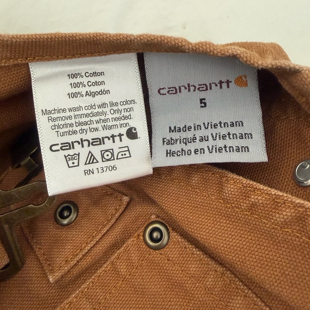Carhartt Kids Tan Overalls - Picture 3 of 5
